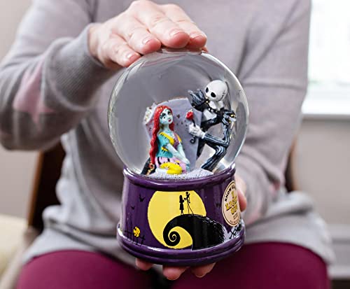 Light-Up Snow Globe with Swirling Glitter & Ceramic Base, 6 Inches