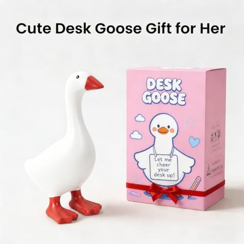 7-Inch Magnetic Desk Goose Statue - Cute Desktop Key Holder Organizer