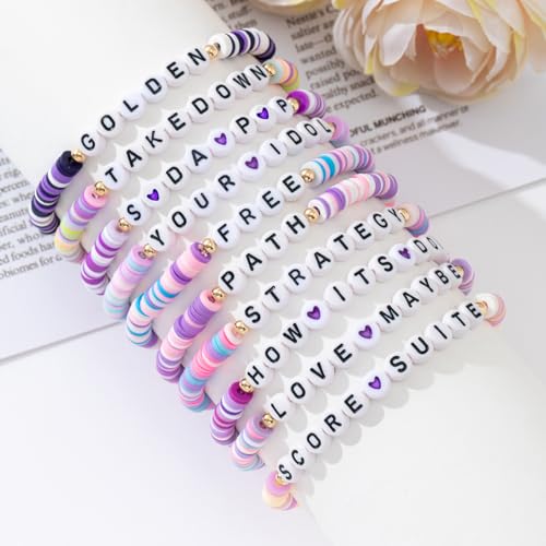 10-Piece Pop Music Fan Bracelet Set, Trendy Stackable Jewelry Gift