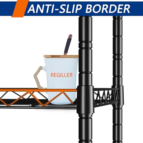 5-Tier Metal Wire Storage Rack Adjustable Standing Shelf Unit Black
