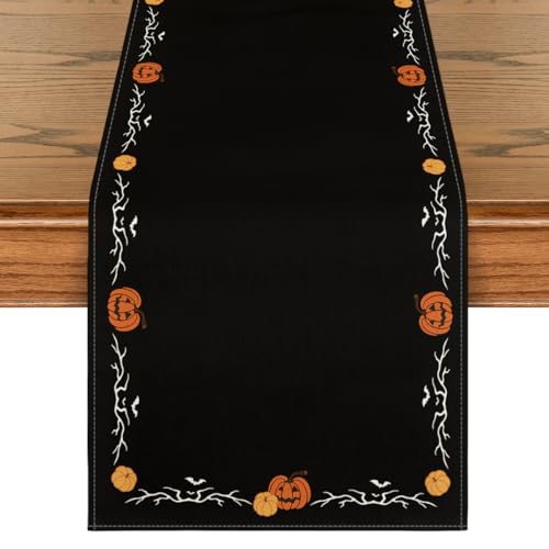 Artoid Mode 13 x 72 Inch Halloween Table Runner Home Party Decor Black