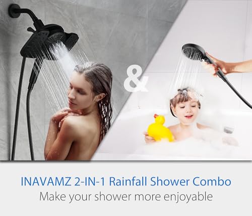 10-Inch Rainfall Shower Head Combo with Filtered Handheld Spray, Black