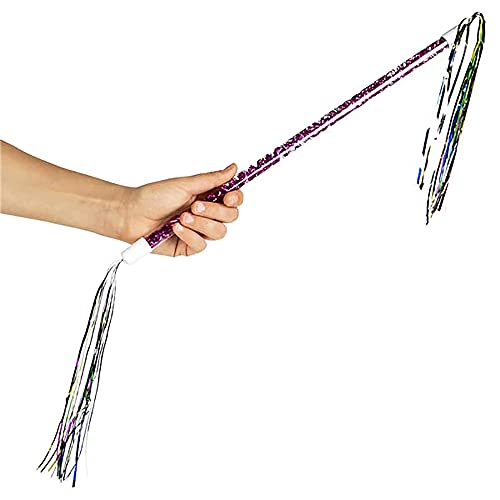 16-Inch Tinsel Twirling Batons for Kids - Cheerleading & Dance (6-Pack)