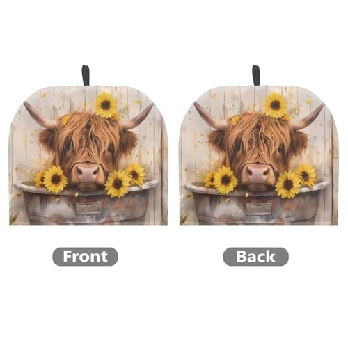 Highland Cow and Sunflower Insulated Tea Cozy for Standard Teapots