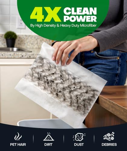 Heavy Duty Dry Sweeping Cloth Refills (60 Pack) - Disposable Floor Mop Pads