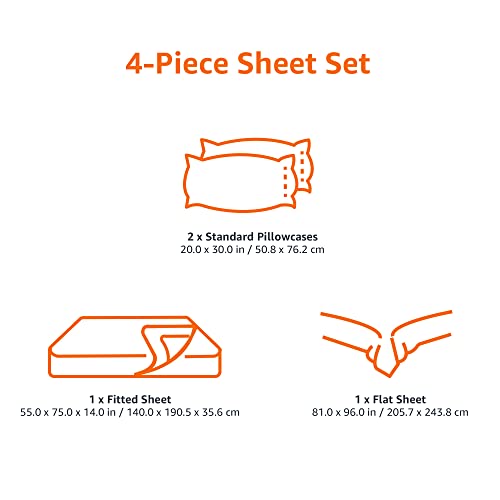 Amazon Basics Microfiber 4-Piece Bed Sheet Set, Full, Dark Gray