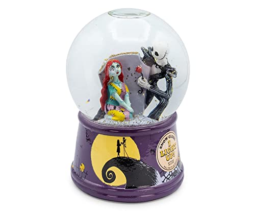 Light-Up Snow Globe with Swirling Glitter & Ceramic Base, 6 Inches