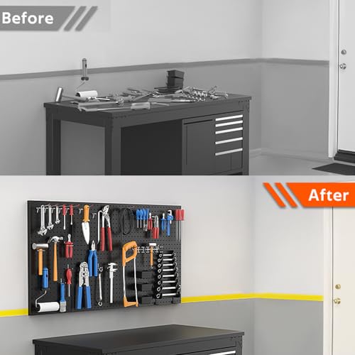 4 Pcs Metal Pegboard Wall Panels for Garage Tool Storage System