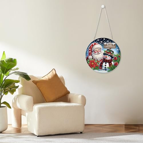 MOGTAA Christmas Snowman 5D Diamond Art Hanging Kit – Suncatcher Pendant (Christmas Snowman3)