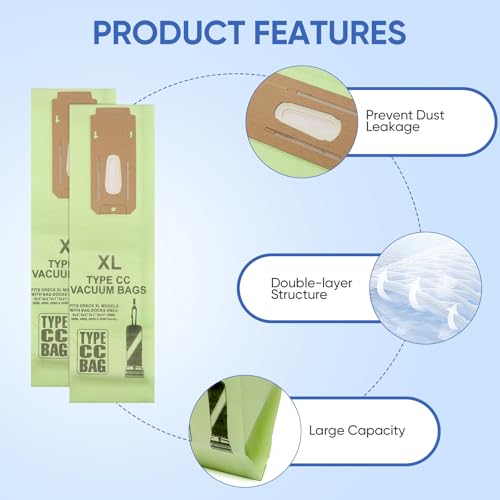 10-Pack Type CC Upright Vacuum Cleaner Replacement Dust Bags