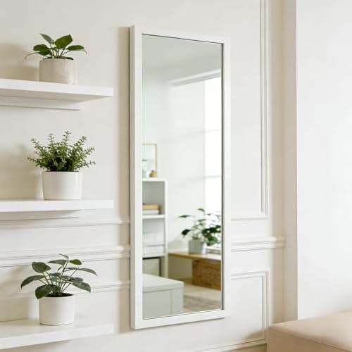Full Length Mirror 48x16 Inch Over-the-Door or Wall Mounted Body Mirror
