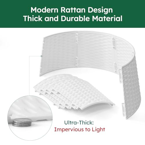 HarcoHome Christmas Tree Collar, 28.4" D Round Base Cover, Plastic Rattan Collar, Tree Ring for Artificial Trees, Tree Skirt for Artificial Xmas Tree Decorations (Extra Large, White)