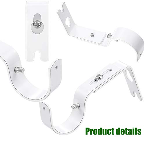 Adjustable Curtain Rod Brackets, 4-Piece Set for 3/4 to 1 Inch Rods
