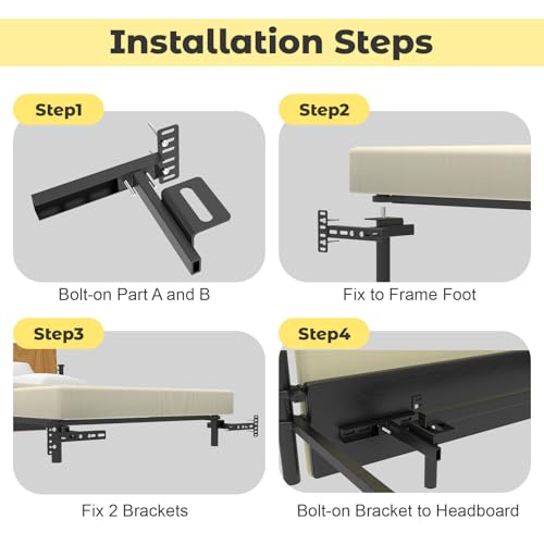 Universal Adjustable Headboard Brackets for Metal Bed Frame, 2 Pack