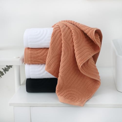 Striped 100% Cotton Hand Towel Set - Soft Absorbent Bathroom Towels (2 Pack)