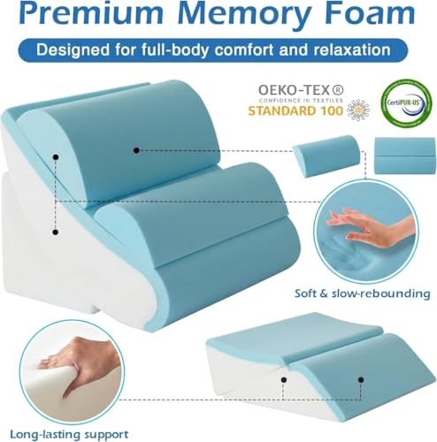6-Piece Orthopedic Wedge Pillow Set for Post-Surgery Relief