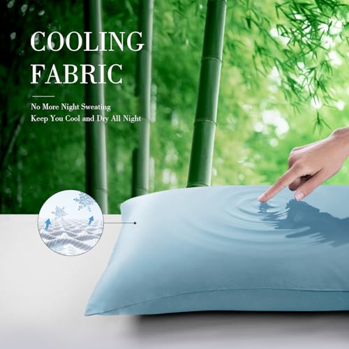 Light Blue Body Pillow Case 20x54 - Keep Cool & Dry