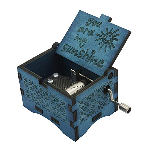 Hand-Cranked Wooden Music Box - You Are My Sunshine Keepsake Gift
