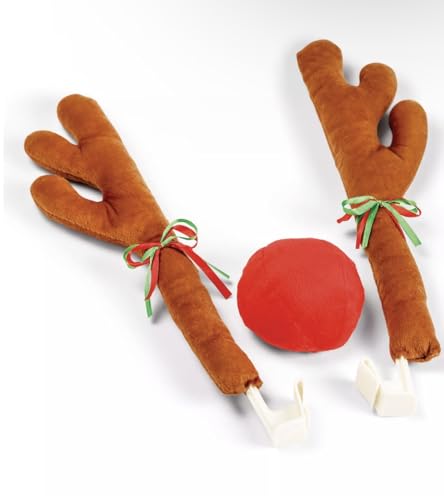 Christmas Car Reindeer Antler and Red Nose Decoration Set