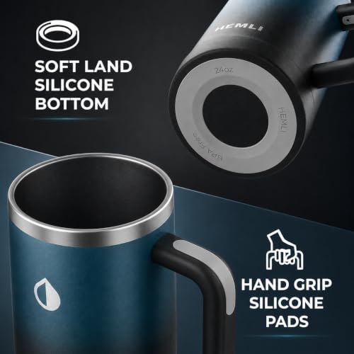 24 oz Ceramic Lined Insulated Beer Mug with Leakproof Lid