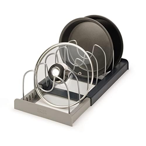 Joseph Joseph DrawerStore Expanding Cookware Organizer, Space saving storage for pan lids, baking trays - Grey