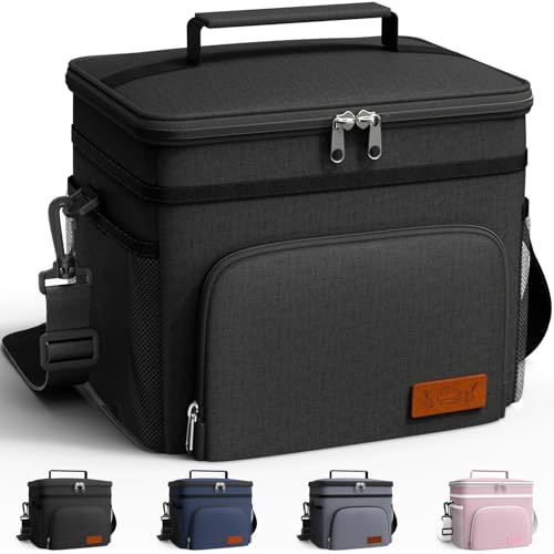 HOTOR Insulated Lunch Box & Leak-Proof Cooler Bag 9L - Black