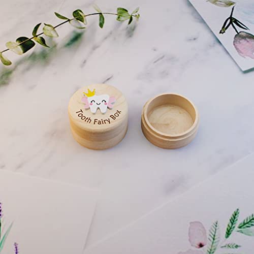 Tooth Fairy Wooden Keepsake Box - Lost Tooth Storage Box for Kids