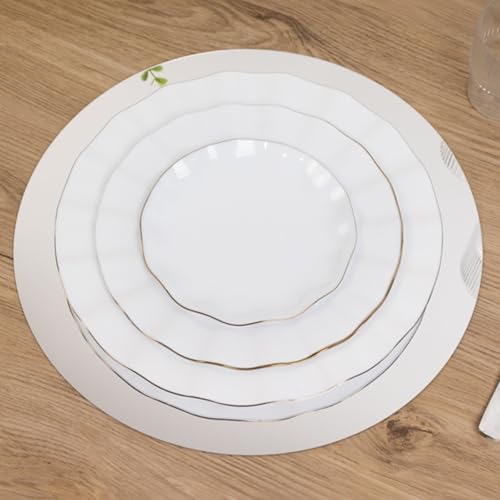 16-Inch Round Glass Mirror Centerpiece Plates - 12 Pack for Table Decor