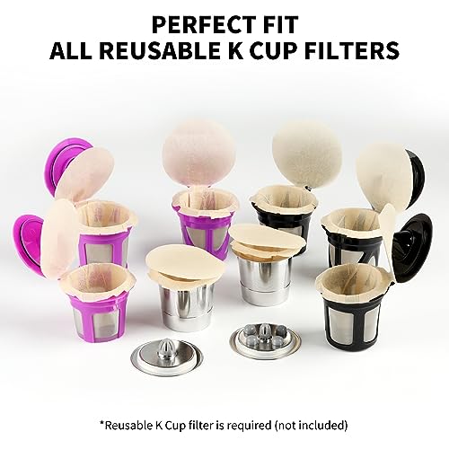 Unbleached Paper Coffee Filters for Reusable Pods with Lids - 100 Pack
