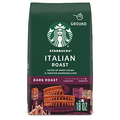 Starbucks Italian Roast Dark Ground Coffee, 100% Arabica, 18 oz