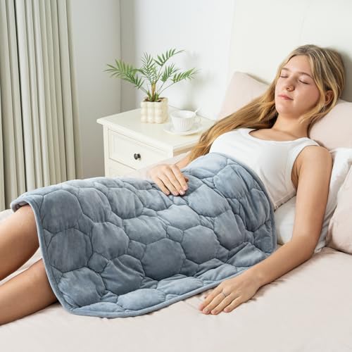 Weighted Lap Blanket 7lbs, 24x29 Inch Soft Crystal Velvet Travel Throw