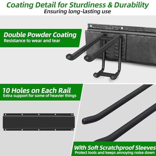 48-Inch Garage Tool Organizer Wall Mount Rack with 360 LBS Capacity