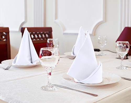 Cotton Blend Dinner Napkins - 18x18 Inch Washable Cloth Napkins, 12 Pack