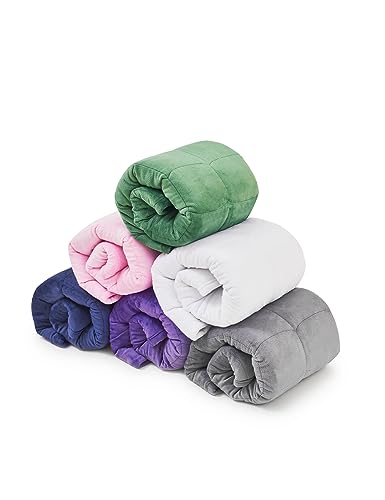 Weighted Lap Blanket 7lbs - Ultra-Soft Crystal Velvet Travel Blanket