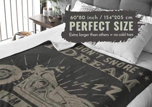 InnoBeta I Don’t Snore I Dream I’m a Motorcycle Throw Blanket 60x80 inches