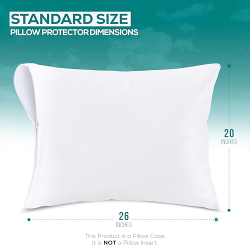 Utopia Bedding Waterproof Pillow Protectors Set of 4 Standard Size Zippered