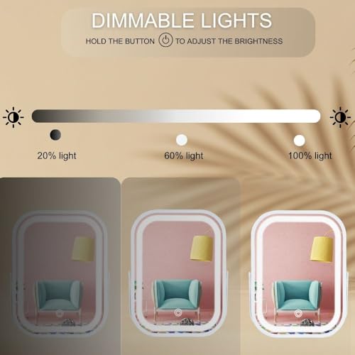 Vanity Mirror with Lights 6x8 Inch, Rechargeable Makeup for Desk,