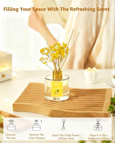 Lemon Verbena Reed Diffuser Set - 100ml Fragrance Oil with 6 Reed Sticks