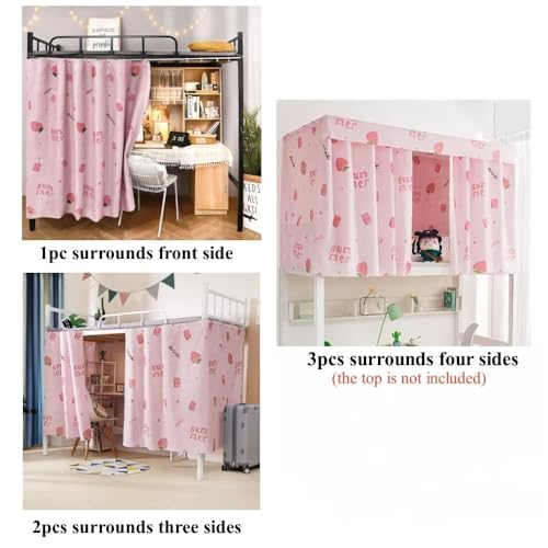 Bunk Bed Privacy Curtain for Dorm & Loft Beds - Blackout Bed Canopy Cloth