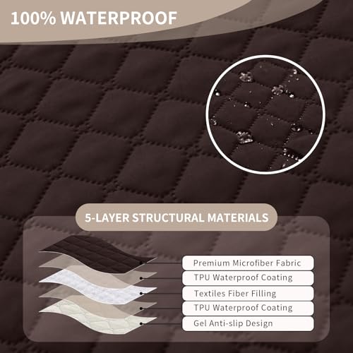 Waterproof Recliner Chair Cover 23.6" with Non-Slip Design & Pockets