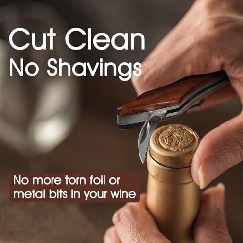 GOBETTER Classic Rosewood Waiter's Corkscrew Wine Opener with Serrated Knife