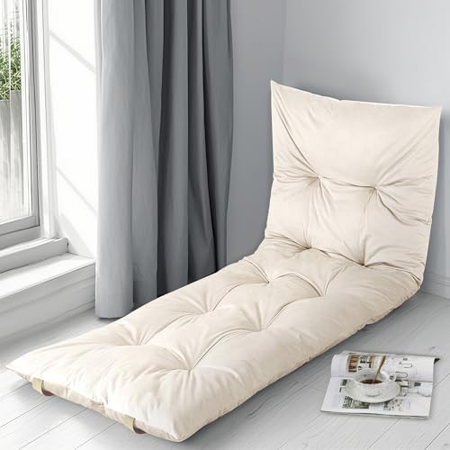Foldable Tufted Floor Lounger Pillow, 74-inch Long Cushion for Meditation