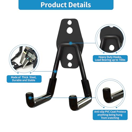 Heavy Duty Garage Storage Utility Hooks 2 Pack Wall Mount Iron Tool Hanger