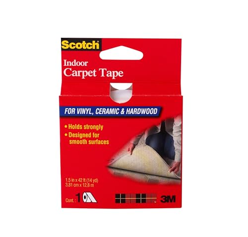 Double Sided Heavy Duty Carpet Tape for Indoor Rugs 1.5 in x 14 Yards