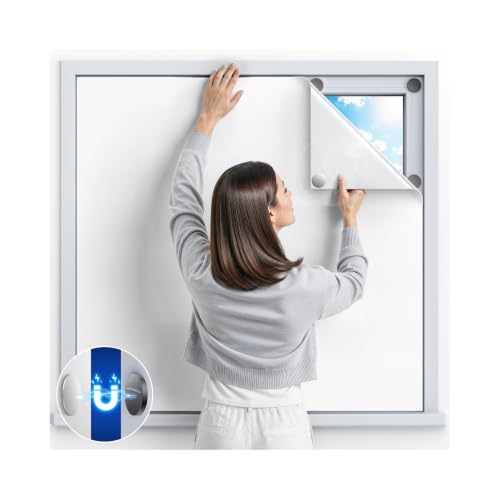 100% Blackout Magnetic Window Cover - Portable No Drill Curtains 75" x 58"