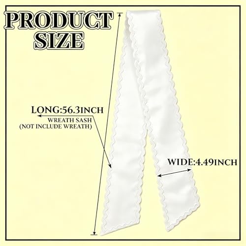 White Wreath Sash for Front Door 2 Pack Decorative Accessories