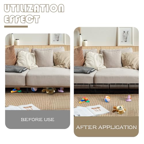 12-Piece Under Couch Blocker for Pets - Adjustable Under Bed Barrier