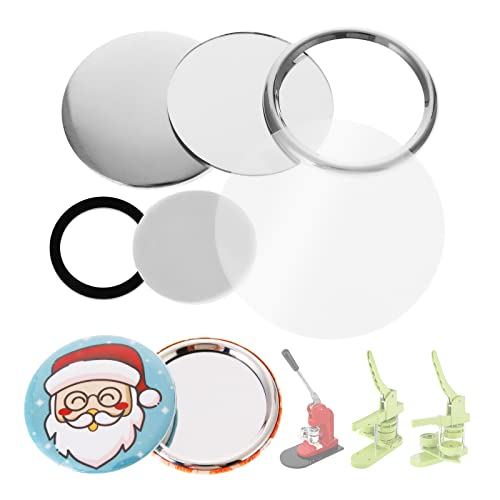 58mm Pocket Mirror Button Maker Supplies - 100 Sets Blank Metal Refills