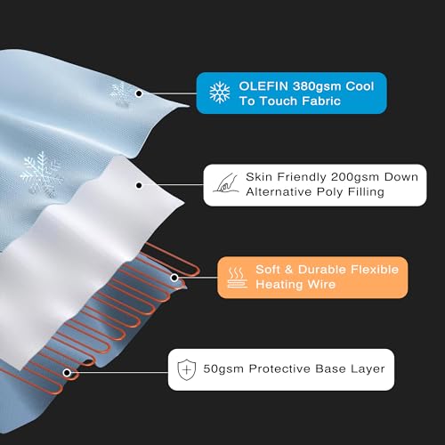 Queen Heated Mattress Pad - Cool Touch Electric Bed Warmer with 5 Settings & Auto Shut Off