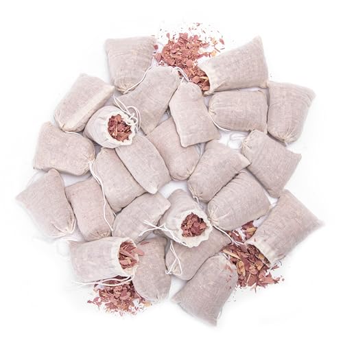 24-Pack Red Cedar Wood Chips Sachets for Closets and Drawers